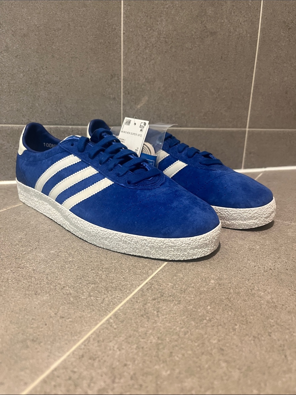 Adidas Munchen Super SPZL Shoes Sneakers new blue suede B41812 Men’s Size 10.5